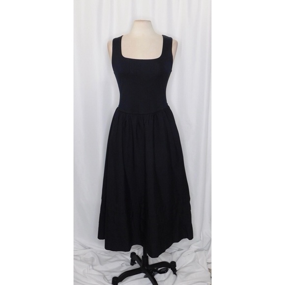 NWT!! J. CREW Black Drop-Waist Mixy Dress Tank Midi Dropwaist Solid Preppy Large - Picture 3 of 16